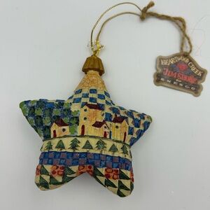 Enesco Jim Shore Heartwood Creek Star Ornament - Blue Green Cream